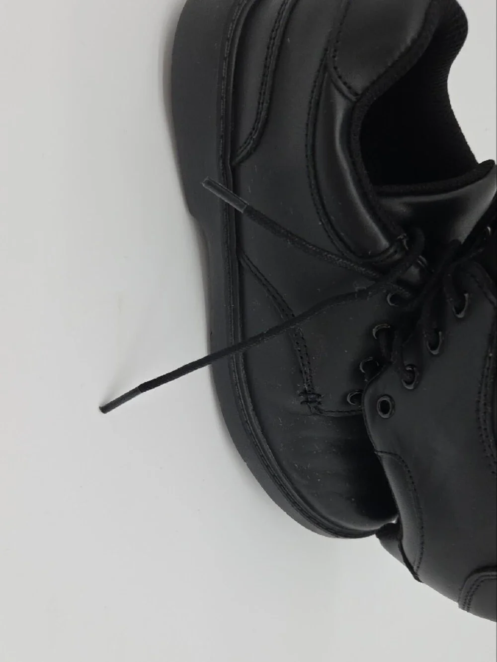 Black Lace-Up Work Shoes